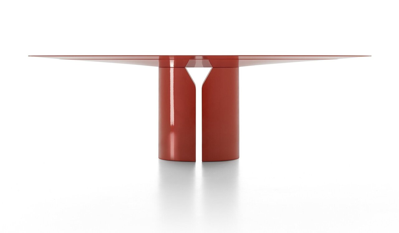 MDF Italia NVL Table - Esstisch oval - Korallrot glänzend lackiert - 200 x 120 cm