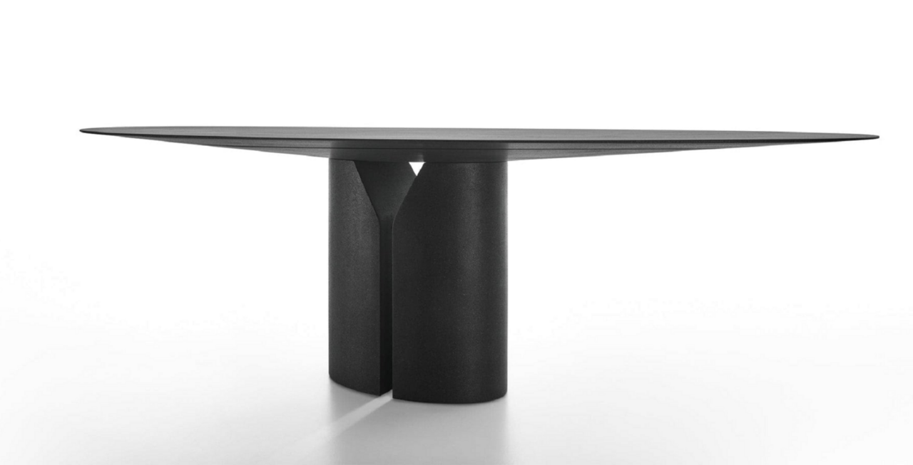 MDF Italia NVL Table - Esstisch oval - Schwarzblau glänzend lackiert - 200 x 120 cm