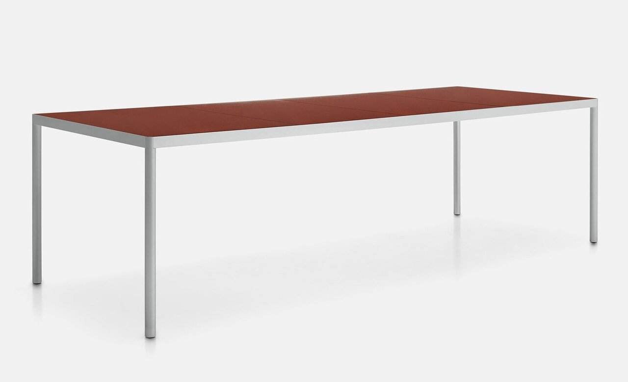 MDF Italia Offset - Gartentisch - Aluminium - Kunststein Ziegelrot - 240 x 100 cm