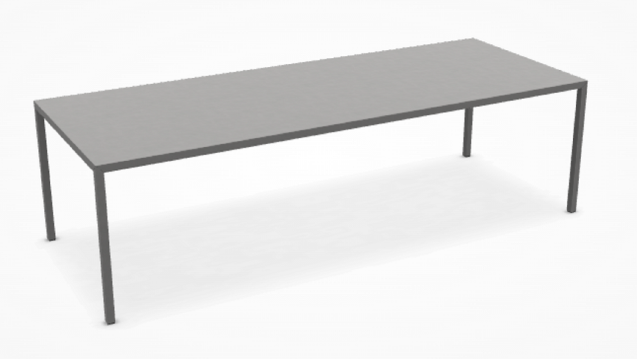 MDF Italia Tense Material - Esstisch - 260x100 cm-Kunststein Hellgrau Serena