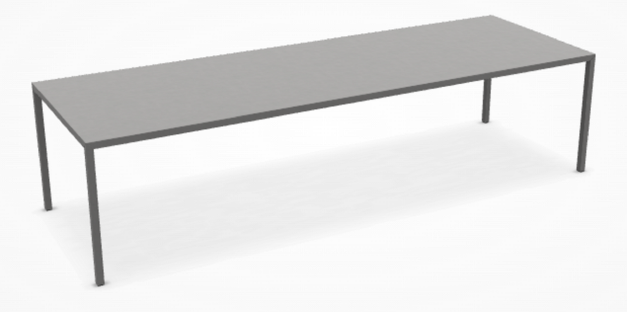 MDF Italia Tense Material - Esstisch - 300x100 cm-Kunststein Hellgrau Serena