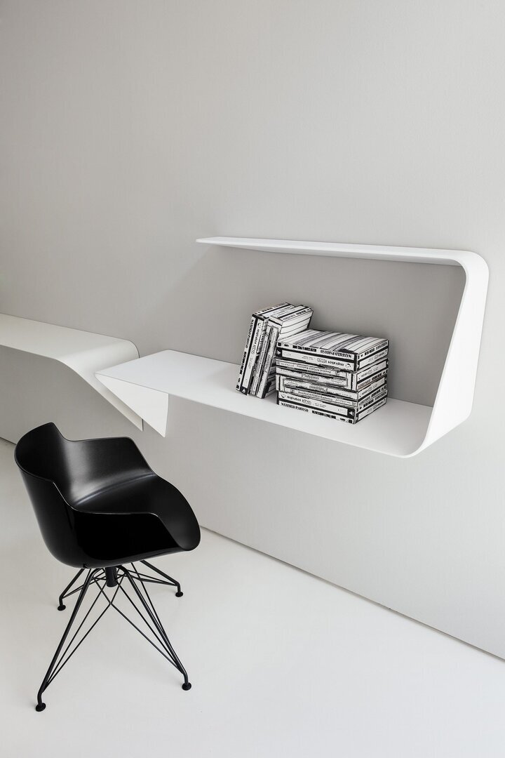 MDF Italia Mamba - Wandregal mit optionaler Beleuchtung - Cristalplant weiss matt - Rechts - Ohne LED