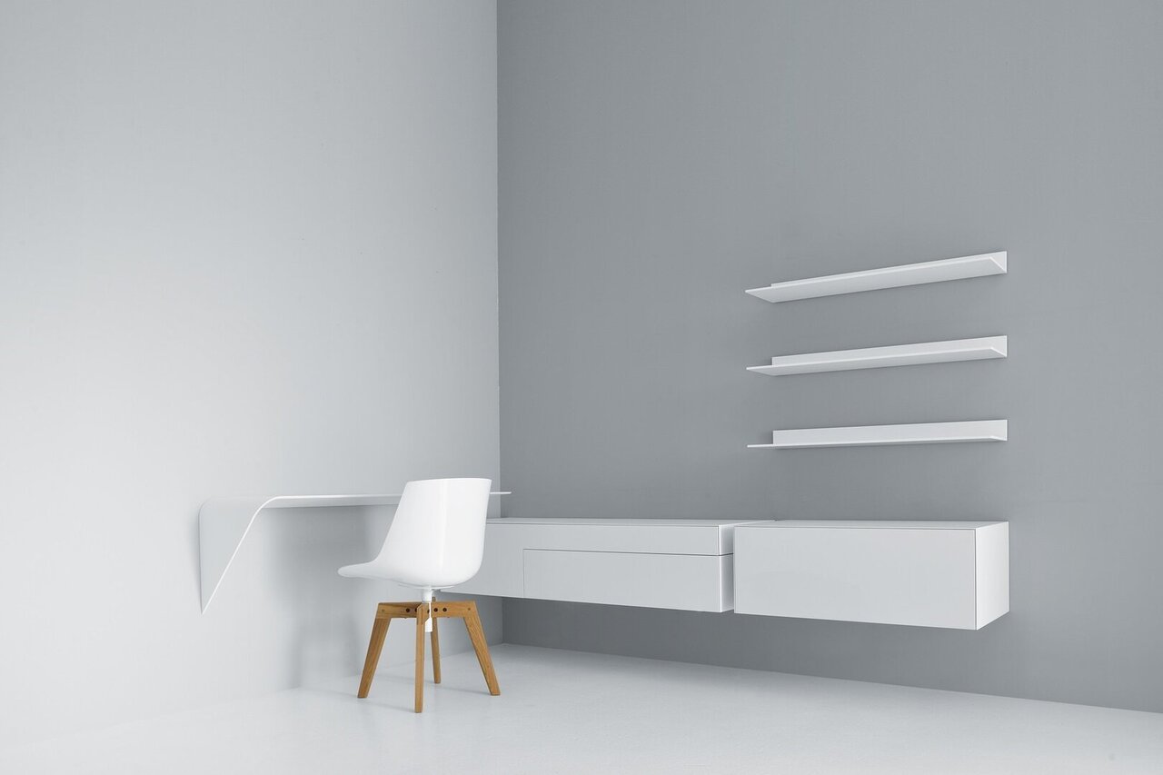 MDF Italia Mamba Light - Wandregal - Cristalplant weiss matt