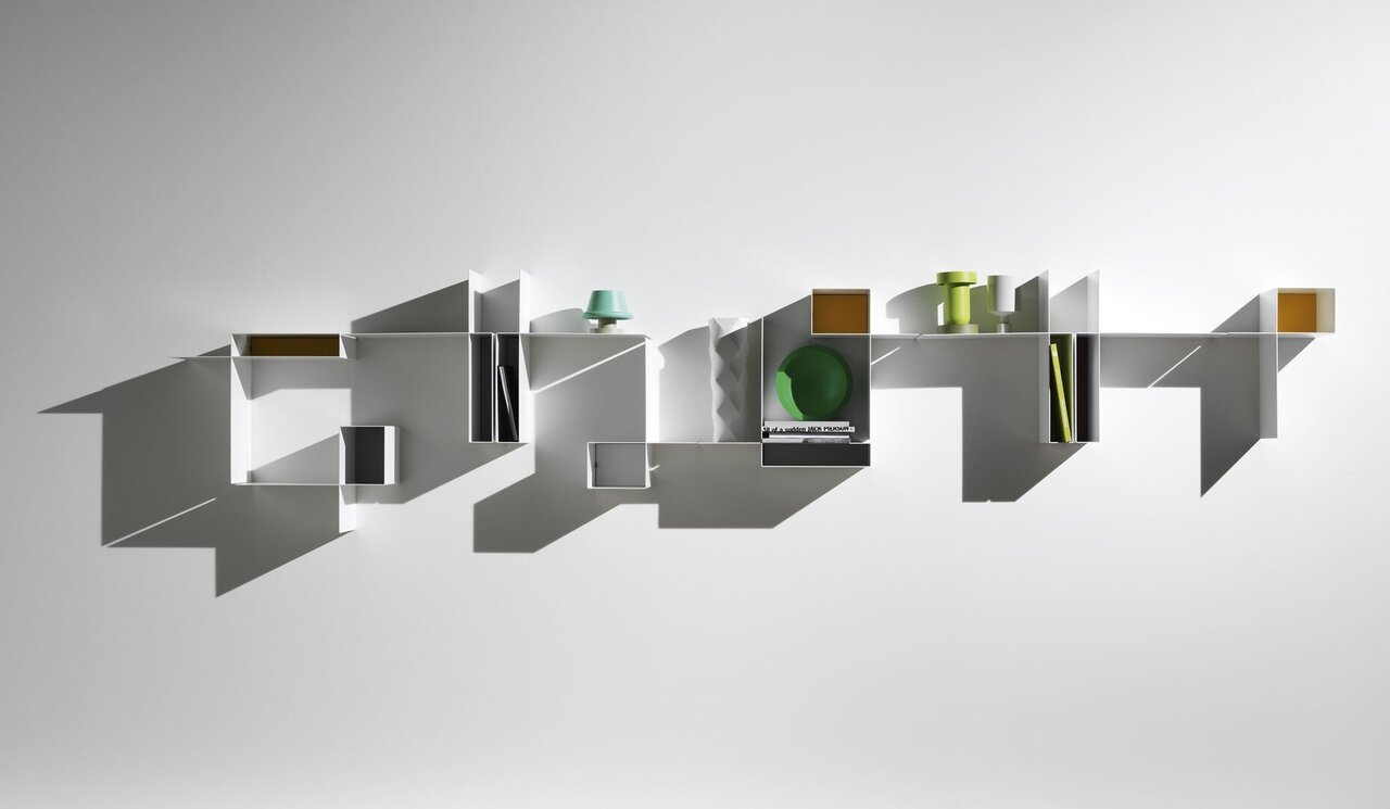 MDF Italia Randomissimo - Wandregal - Modul A - Modul B - links - Rechts - Weiss Matt Lackiert