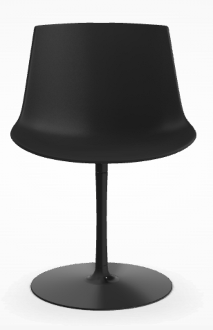 MDF Italia Flow Chair Colour - Stuhl mit Tellerfuss - Bleigrau-Matt-Lackiert-Bleigrau-Matt-Lackiert