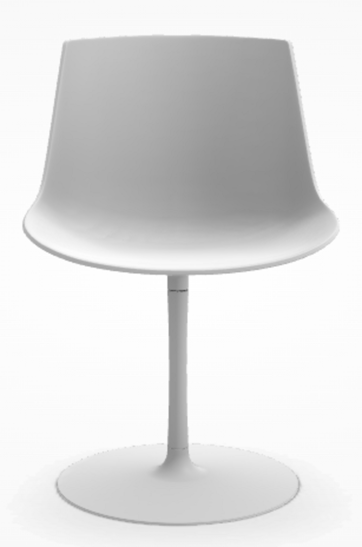 MDF Italia Flow Chair Colour - Stuhl mit Tellerfuss - Weiss-Matt-Lackiert-Weiss-Matt-Lackiert