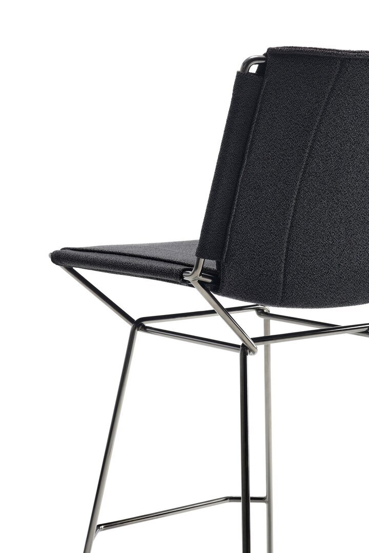 MDF Italia Neil Leather Stool - Barhocker mit Lederbezug - Schwarz