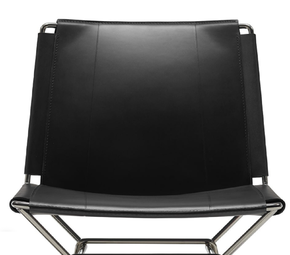 MDF Italia Neil Leather Stool - Barhocker mit Lederbezug - Schwarz