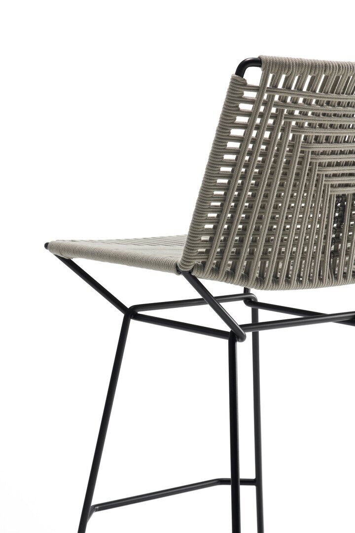 MDF Italia Neil Twist Stool - Barhocker - Ecru - Bleischwarz Matt Lackiert