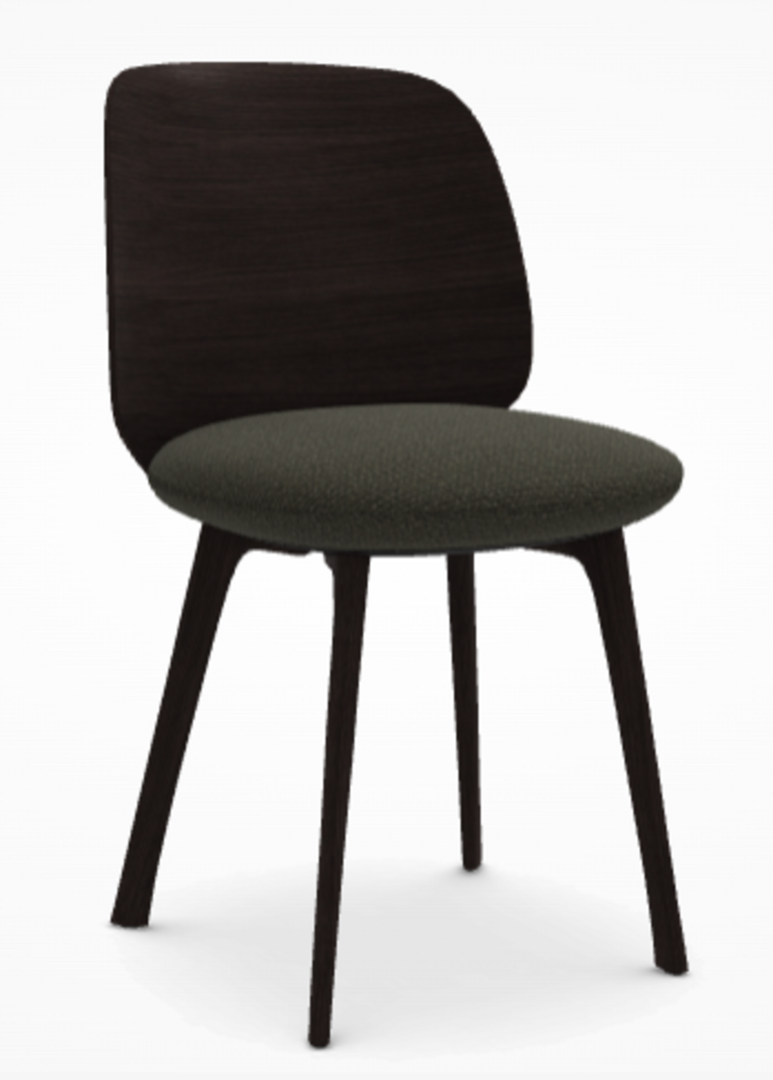 MDF Italia Universal Chair - Stuhl mit Sitzpolsterung - Brauneiche-Moss-01-Grun-Braun - Teller Graphitgrau