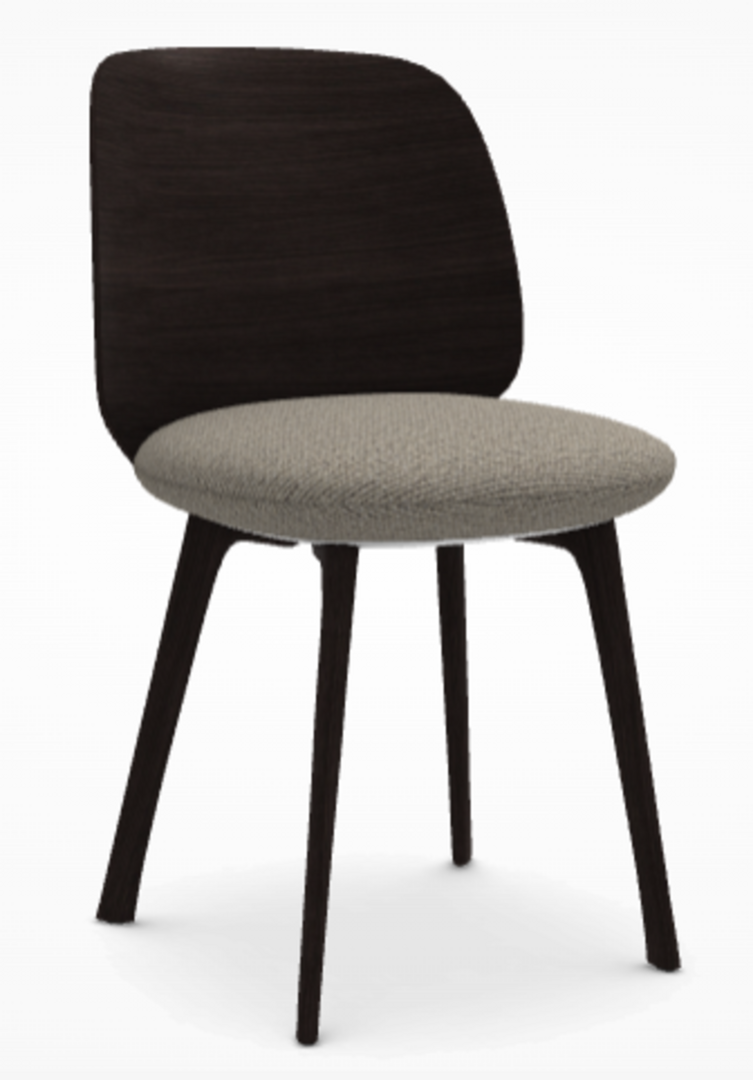 MDF Italia Universal Chair - Stuhl mit Sitzpolsterung - Brauneiche-Savanna-122-Braun-Beige - Teller Graphitgrau