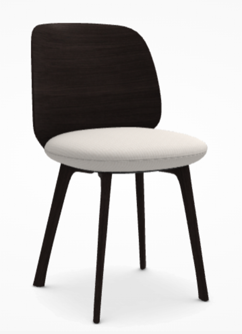 MDF Italia Universal Chair - Stuhl mit Sitzpolsterung - Brauneiche-Taiga-01-Weiss - Teller Graphitgrau