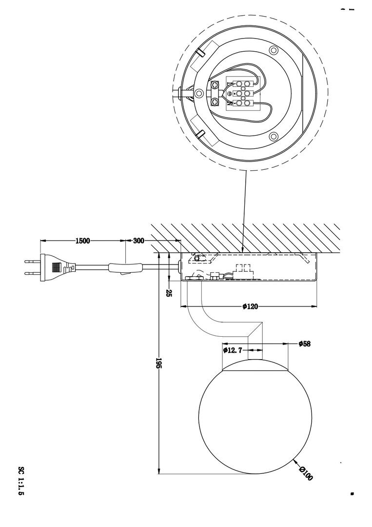 Pholc Mobil - Wandleuchte - 12 cm