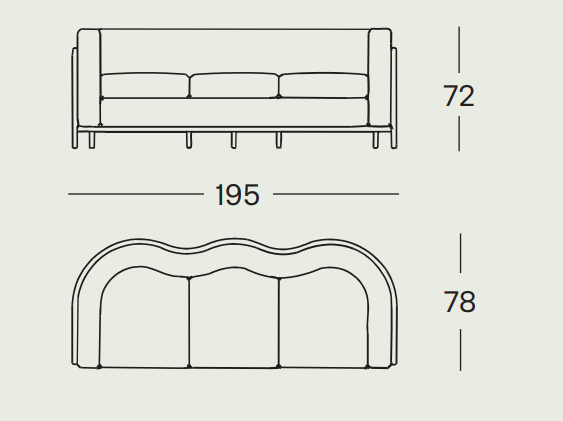 Zanotta Onda 3-Sitzer Sofa