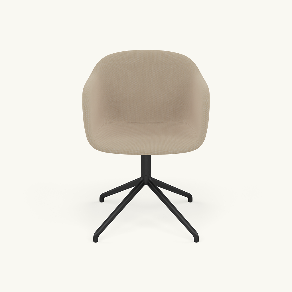Muuto Fiber Armchair Swivel Base With Return - Beige / Clara 248/Anthracite Black