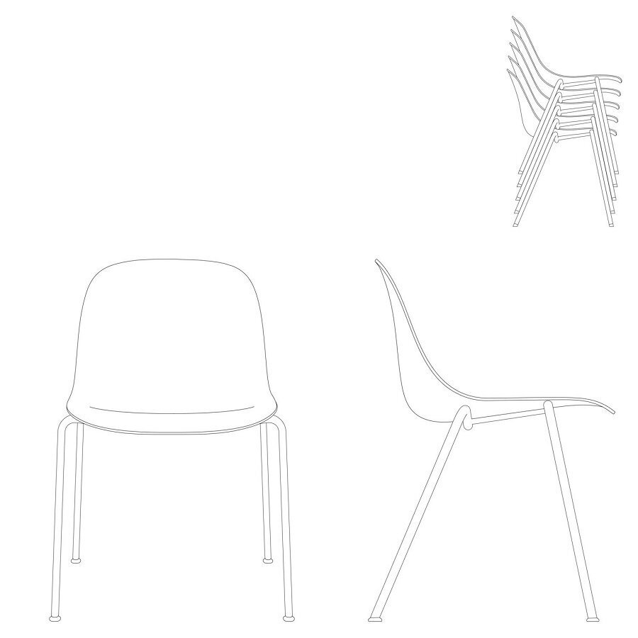 Muuto Fiber Side Chair A Base With Felt Glides