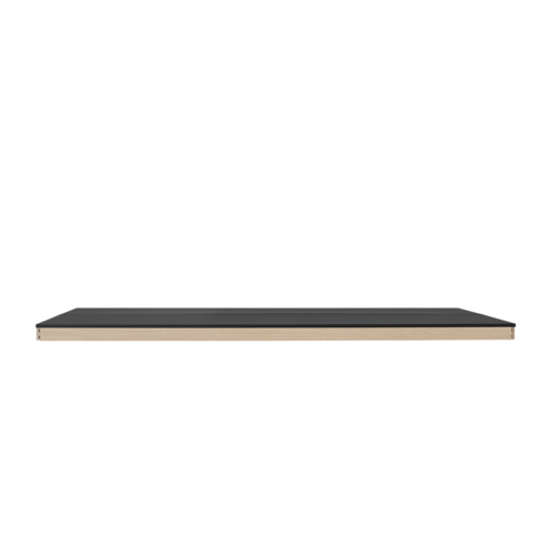 Muuto Linear System Middle Module - Black Nanolaminate/Black ABS/Oak