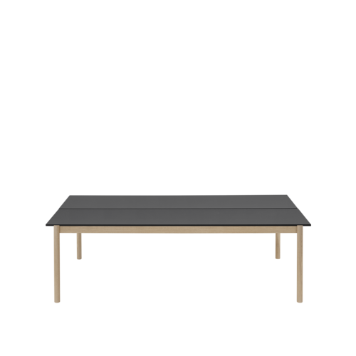 Muuto Linear System Table - Black Nanolaminate/Black ABS/Oak