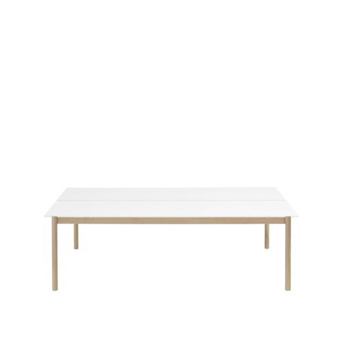 Muuto Linear System Table - White Laminate/White ABS/Oak