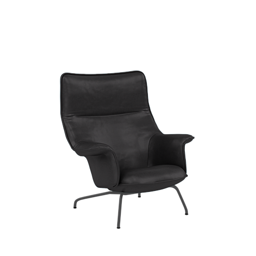 Muuto Doze Lounge Chair - Refine Leather Black/Anthracite Black