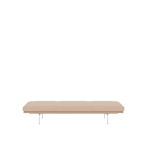Muuto Outline Daybed - Refine Leather Beige/Polished Aluminum