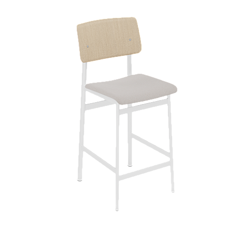 Muuto Loft Counter Stool - Steelcut Trio 205/Oak/White