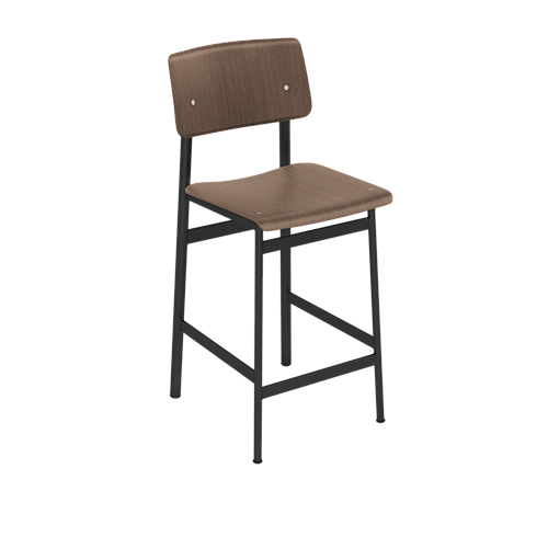 Muuto Loft Counter Stool - Black/Stained Dark Brown