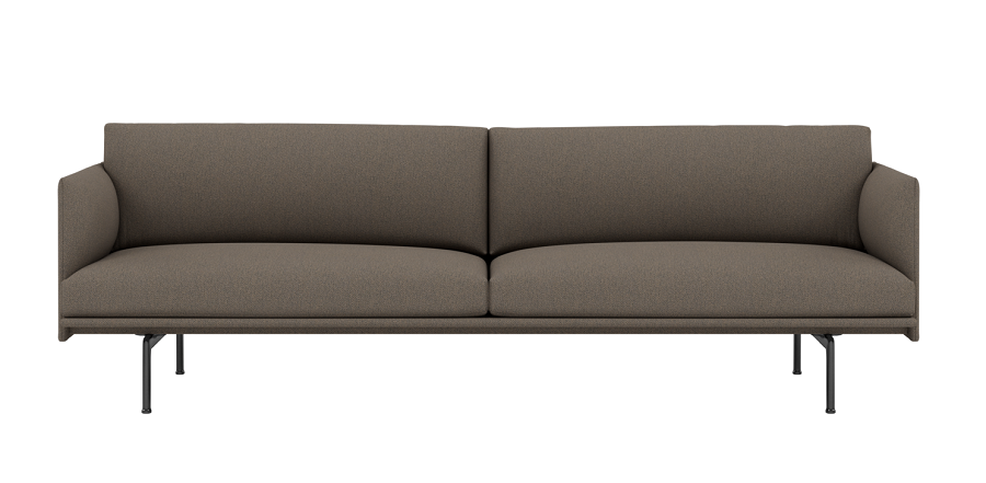 Muuto Outline Studio Sofa: Black Base - Hallingdal 227