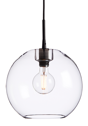 BELID GLORIA PENDANT Ø320 - BLACK/CLEAR GLASS