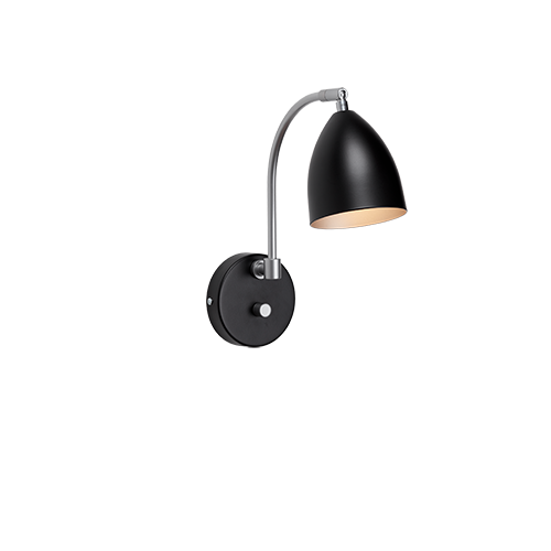 Belid Deluxe Wall Lamp H283 - Matte Black/Brilliant Silver