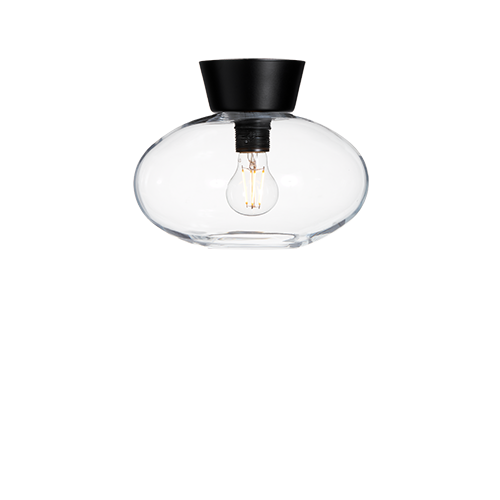 Belid Bullo Ceiling Ø270 H212 - Clear Glass/Black