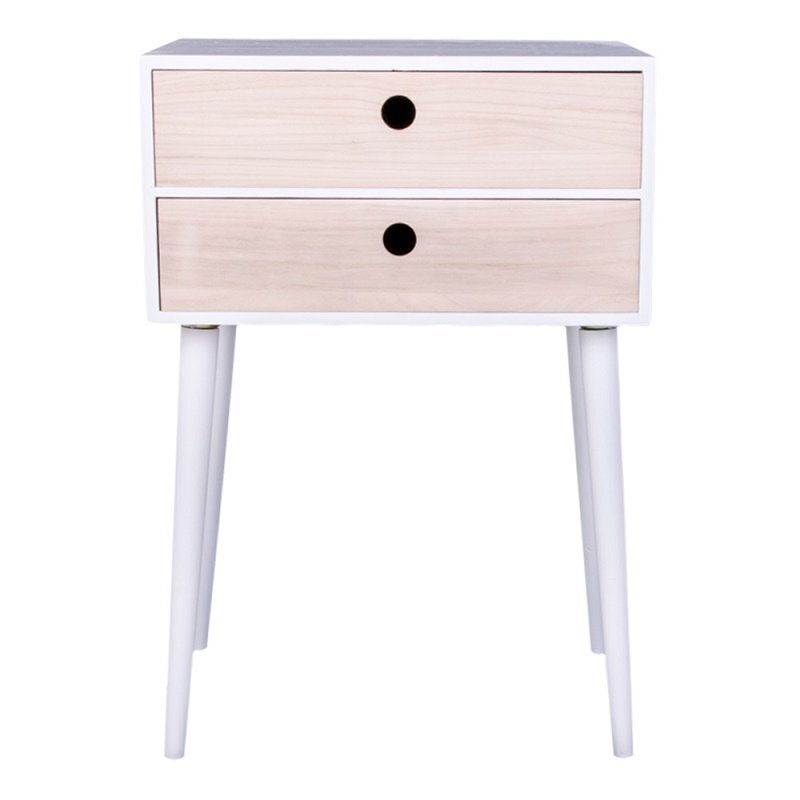 House N Rimini Bedside Table - Natural / White