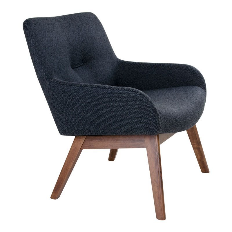 House N London Lounge Chair  - Dark grey / walnut legs