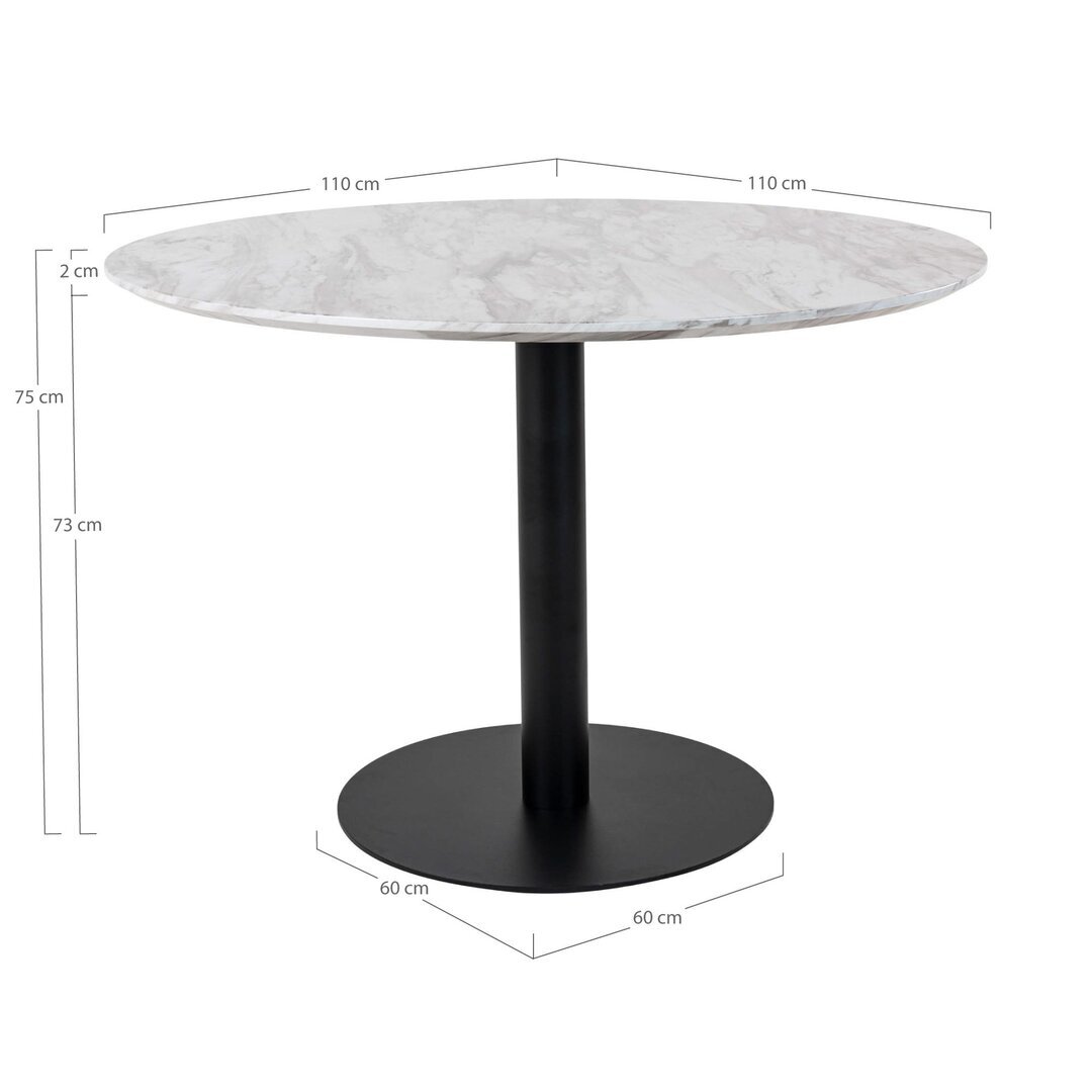 House N Bolzano Dining Table - ø110 - Black