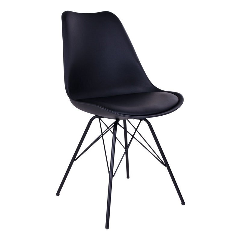 House N Oslo Dining Chair Black legs - Black velvet