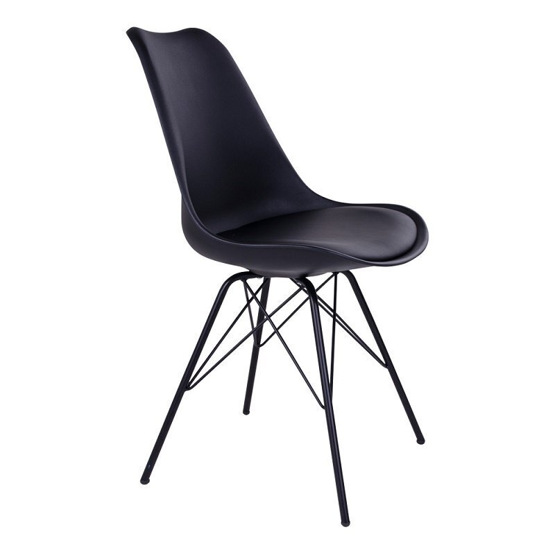 House N Oslo Dining Chair Black legs - Black velvet