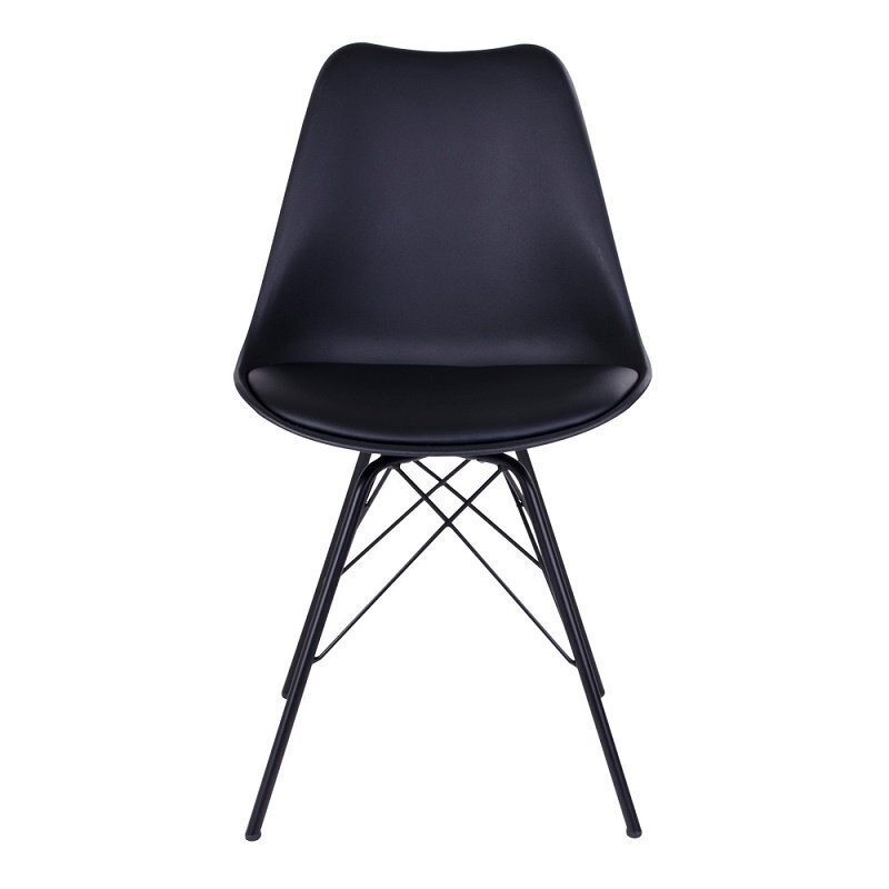 House N Oslo Dining Chair Black legs - Black velvet