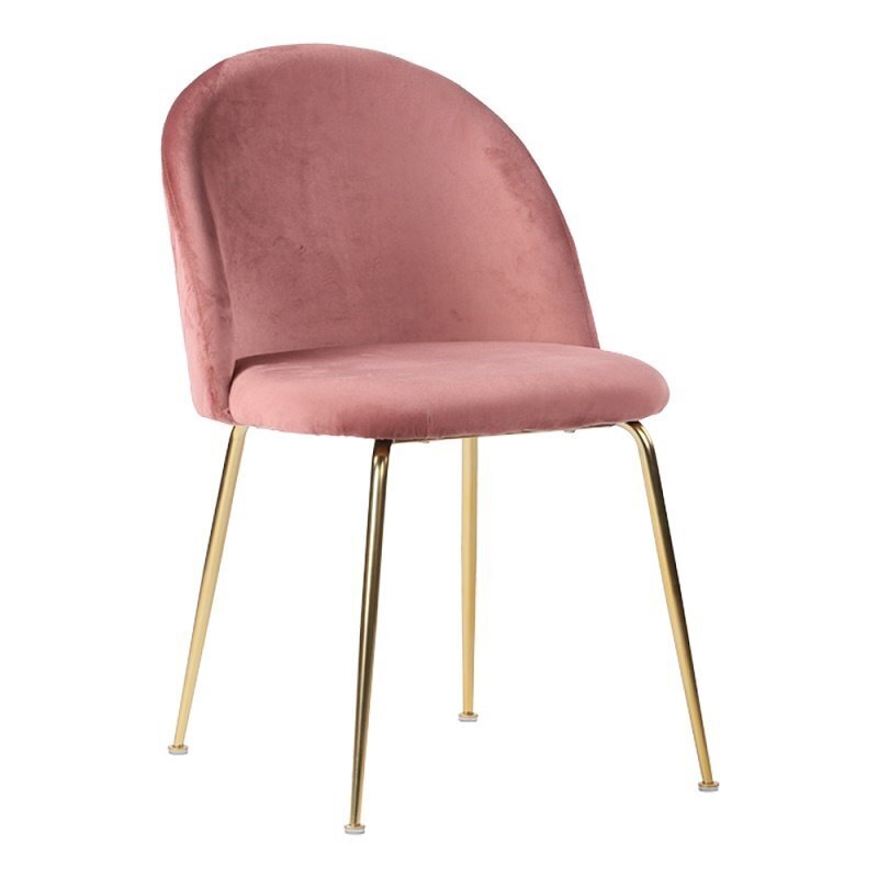 House N Geneve Dining Chair with Brass Legs - rose velvet 