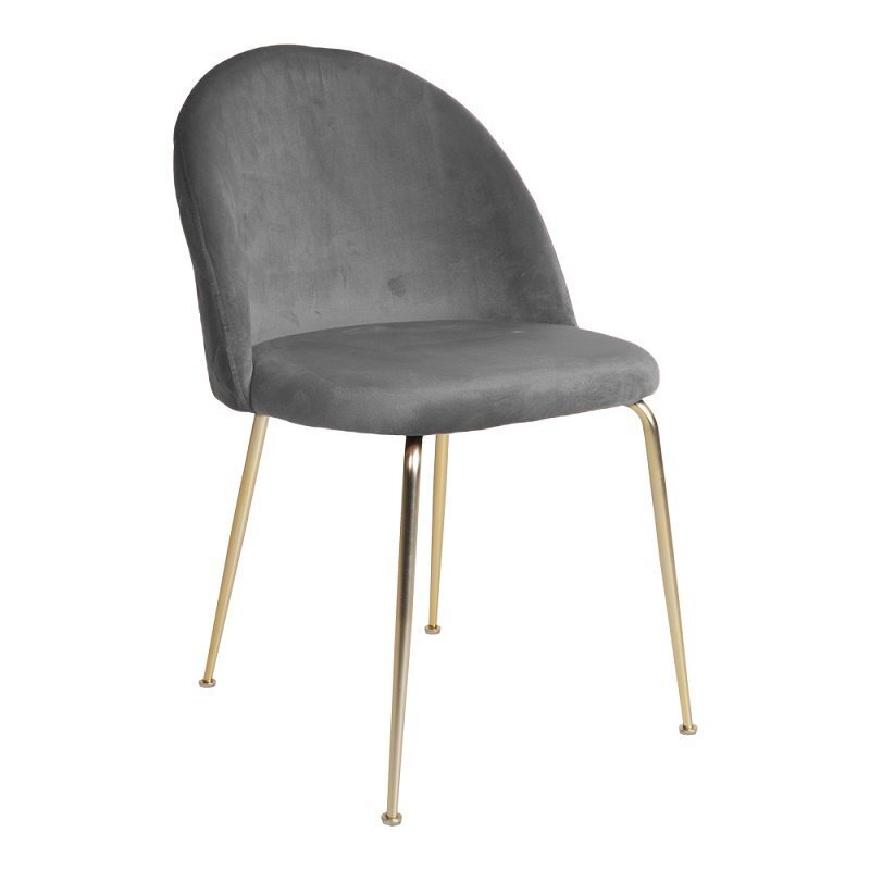 House N Geneve Dining Chair with Brass Legs - grey velvet