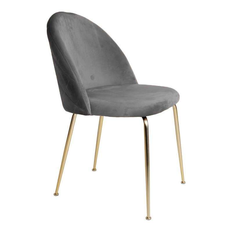 House N Geneve Dining Chair with Brass Legs - grey velvet