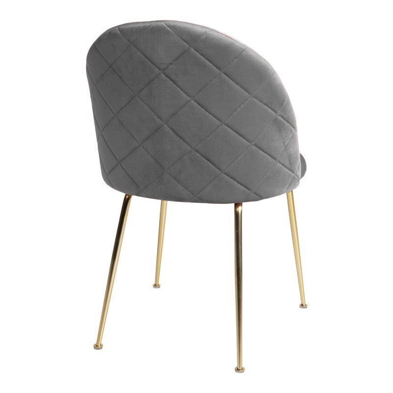 House N Geneve Dining Chair with Brass Legs - grey velvet