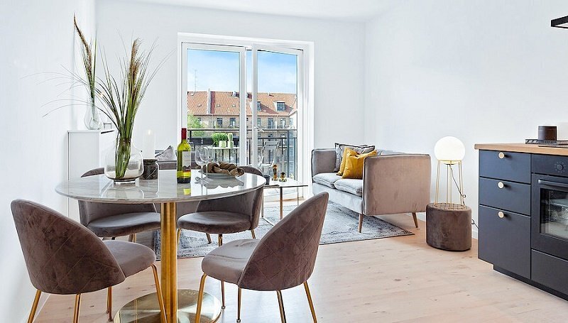 House N Geneve Dining Chair with Brass Legs