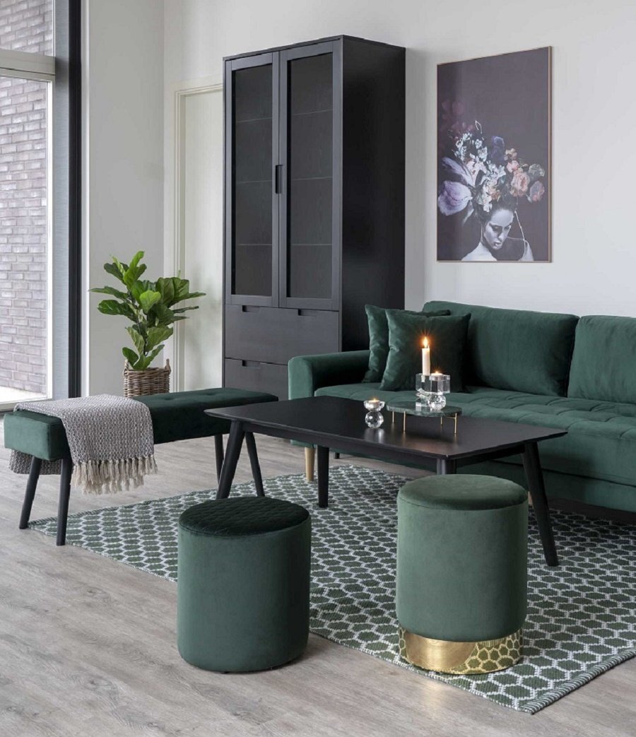 House N Lido 2,5 Seater Sofa - dark green
