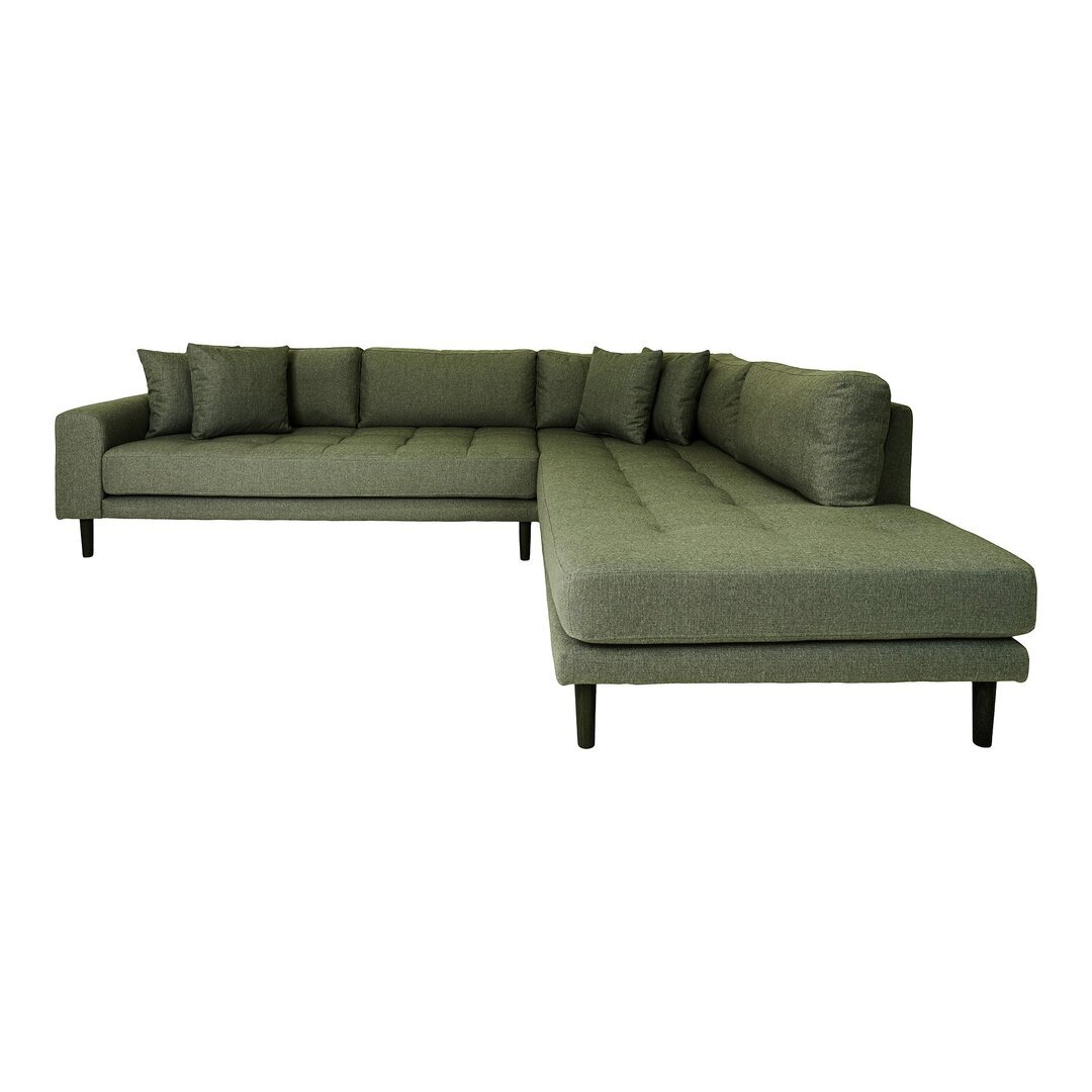 House N Lido Corner Sofa Open End Right Facing Olive Green Fabric HN1020