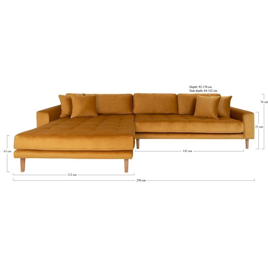 House N Lido Lounge Sofa Left Facing Mustard Yellow