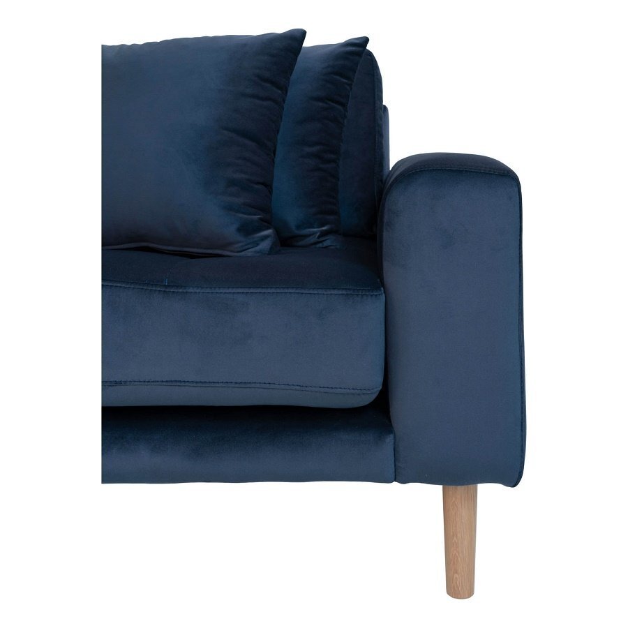 House N Lido Lounge Sofa Left Facing Dark Blue Velvet