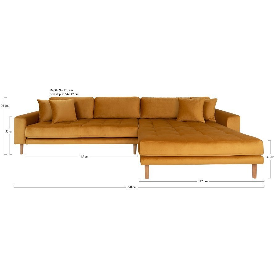 House N Lido Lounge Sofa Right Facing Mustard Yellow