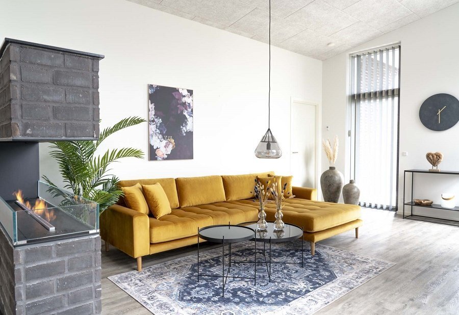 House N Lido Lounge Sofa Right Facing Mustard Yellow