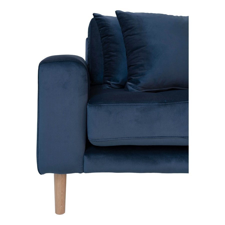 House N Lido Lounge Sofa Right Facing Dark Blue Velvet