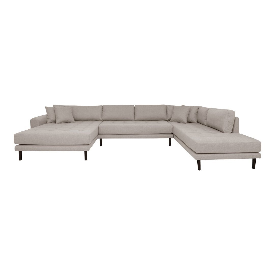 House N Lido U-Sofa Open End Right Facing Stone Fabric HN1030
